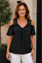 Elegance with Exquisite Details |   Women's V-Neck Lace Strap Off-Shoulder Dubai Blouse - 2