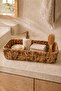 Natural Wicker Rectangular Organizer Basket Multi-Purpose Organizer for Bathroom, Kitchen, Makeup Organization
