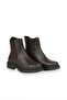 Brown Leather Women's Flat Boots - 3