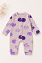 Heart Patterned 3-Piece Baby Girl Jumpsuit - 3