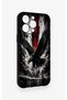 iPhone 14 Pro Max Compatible Black Eagle Pattern Silicone Case - 2