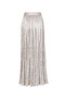 Wrinkle Effect Satin Texture Cream Maxi Skirt