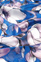 Cobalt Blue Nergis Pattern Silk Handkerchief - 3