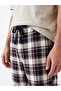 Ozmarka New Season Navy Blue Regular Fit Plaid Men's Pajama Bottoms - 3