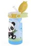 Children's Steel Flask Thermos 304 Stainless Steel with Straw 420 ml - Black and White - Panda - 60042 - 4