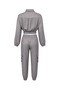 Wrinkle Effect Jacket Pants Smoke Gray Satin Suit - 4