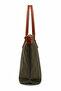 Long Vera Khaki Women's Zippered Wide Shoulder Bag - 4