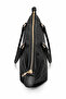 Long Vera Black Women's Zippered Wide Shoulder Bag - 4