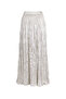 Wrinkle Effect Satin Texture Cream Maxi Skirt - 4