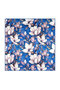 Cobalt Blue Nergis Pattern Silk Handkerchief