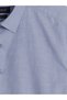 Vizyon New Season Blue Standard Fit Gabardine Men's Shirt - 6