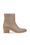 Gray Leather Women's Heeled Boots