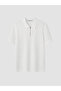 Lcw Vision White Judge Collar Textured Men's T-Shirt - 5