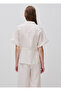 Women's Cream 100% Linen Pocketed Drawstring Shirt - 3