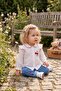 Baby Girl 2-Piece Set with Cherry Patterned Shirt and Jeans
