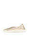 Gold Shiny Leather Women's Flat Shoes - 3