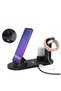 Wireless Charger Stand for iPhone 14 Series, Apple Watch Ultra/8, AirPods 6 in 1 Charging Station with Type-C, Micro-USB, Lightning Dock Compatible with Android/iOS Black - 5