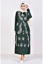 Patterned Şile Cloth Dress 0004-03 Emerald Green