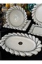 Porcelain 5 Piece Silver Gilded Multipurpose Presentation Set Aym9923B - 5