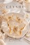 Pinterest 3-Piece Shiny Honey Color Butterfly and Mini Butterfly Hair Clip Set |   Elegant Clasp Buckle - 2