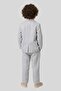 Boy's Gray Herringbone Patterned Jacket Suit - 3