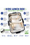 Cartoon Print Bento Lunch Box Stainless Steel Tiffin Box with Partition, Leakproof Square Buckle Design 600ml Container + 100ml Steel Bowl - 5