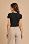 Women's 4-Pack V-Neck Short Sleeve Modal Cotton Flexible Undershirt Black - 4