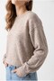 7038 Women's Crew Neck Wool Blend Relaxed Fit Sweater Mink - 3