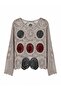 Mabel Crochet Motif Openwork Sweater Women's Burgundy - Green