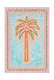 Dora Pink Blue Palm Patterned Modern Woven Base Decorative Carpet Sdtamour4065