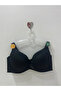 Breathable Fabric Underwire and Non-Support C Cup Gathering Bra-Black