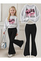 Girl's Crew Neck Sweatshirt and Spanish-Cut Leggings Set
