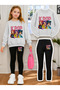 Girl's Crew Neck Sweatshirt and Leggings Set