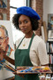 Vintage Style Women's French Felt Painter Beret - 7