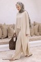 Flowy Casual Beige Three-Piece Set - 2