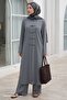 Tunic with Slit Detail Gray Suit - 2