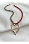 Big Heart Pendant with End Piece, Two Tone Glass Beads Necklace - 2