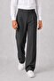 Men's High Waist Pleated Fabric Trousers Oversize Loose Fit Dark Gray - 3