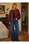 Nola Shawl Patterned Zippered Thin Jacket Women's Red - 2