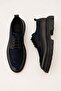 Men's Navy Blue Genuine Leather and Suede Lace-Up Thick Sole Casual Shoes – Colin - 5