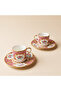 Pudra Royale Luxury 2-Person Coffee Cup Set 4 Pieces - Powder / Floral Pattern & Gold Gilded - 3