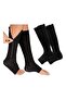 2 Pair Compression Socks Zipper Leg Calf Sleeves Toeless for Running Hiking Climbing Driving Standing Flight Swelling Pain Relieve S S