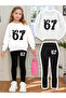 Girl's Crew Neck Sweatshirt and Leggings Set