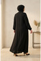 Large Size Stone Detailed Zippered Robe 6371-05 Black - 4