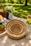 Set of 5 Wicker Round Baskets – Multi-Purpose Decorative Organizer, Presentation and Picnic Baskets - 2