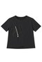 Lace Pocket Detail Black Tshirt