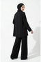 Star Detailed Tunic Pants Hijab Double Set 0358-01 Black - 5