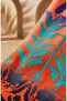 Viscose Fabric Patterned Tunic 1008-01 Orange Purple - 4
