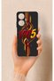 Realme C55 Compatible Yellow Red Ivy Patterned Silicone Case