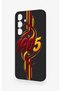 Samsung S25 Plus Compatible Yellow Red Ivy Patterned Silicone Case - 4